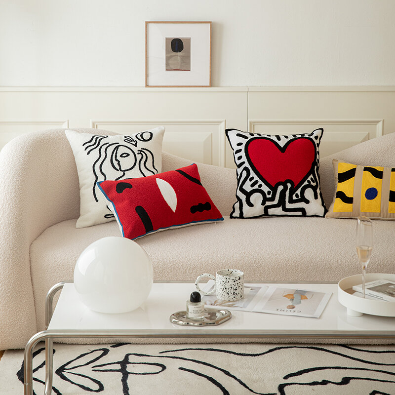 Gối ôm cotton thêu khăn mặt nổi tiếng trên mạng phong cách instagram gối tựa sofa phòng khách đệm tựa lưng văn phòng homestay đệm tựa trên giường