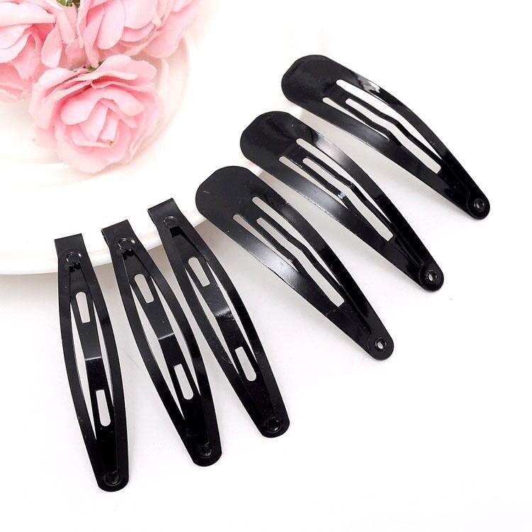 Vỉ 12 kẹp mái đơn giản màu đen loại to