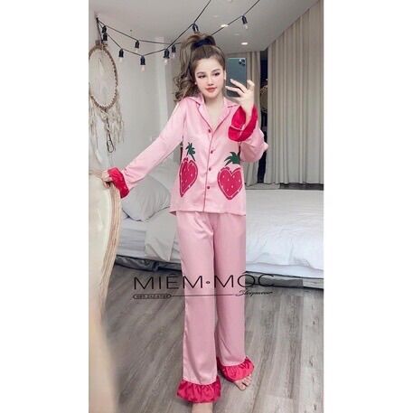Pijama tiểu thư thiết kế lụa latin cao cấp mềm mịn