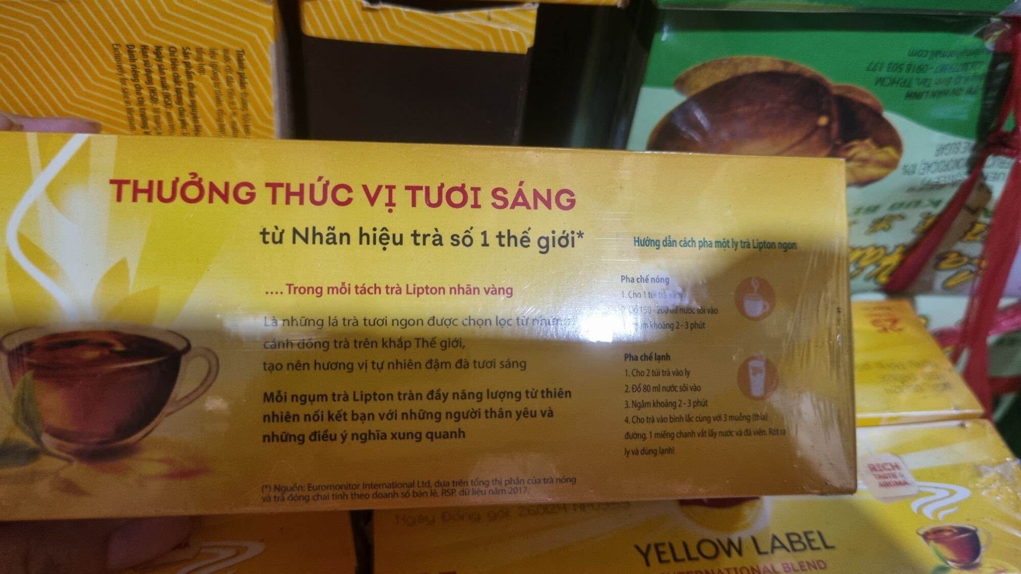 Trà Lipton nhãn vàng túi lọc 25 gói x 2g