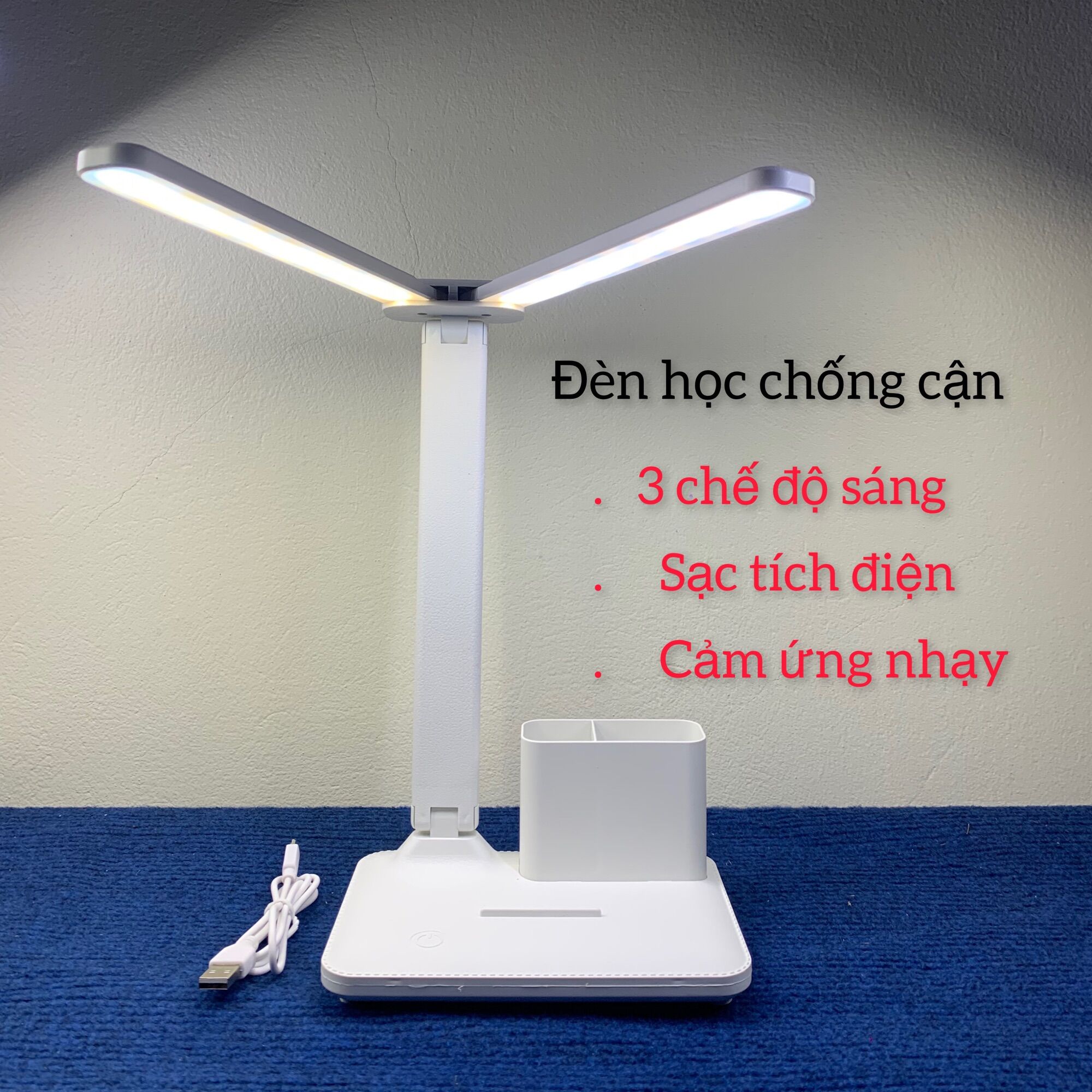 Đèn học để bàn chống cận cao cấp 3 chế độ ánh sáng