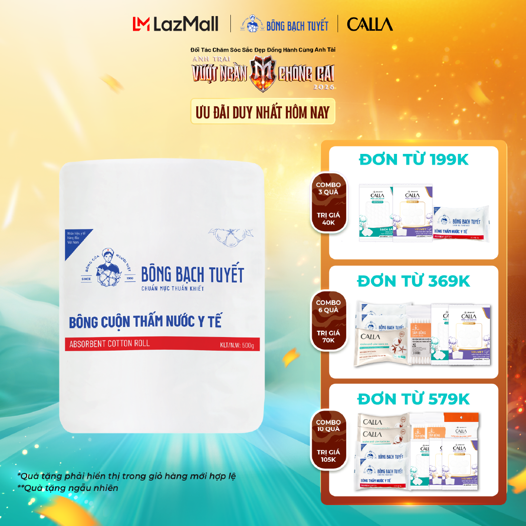 Bông y tế Bạch Tuyết 500gr - M