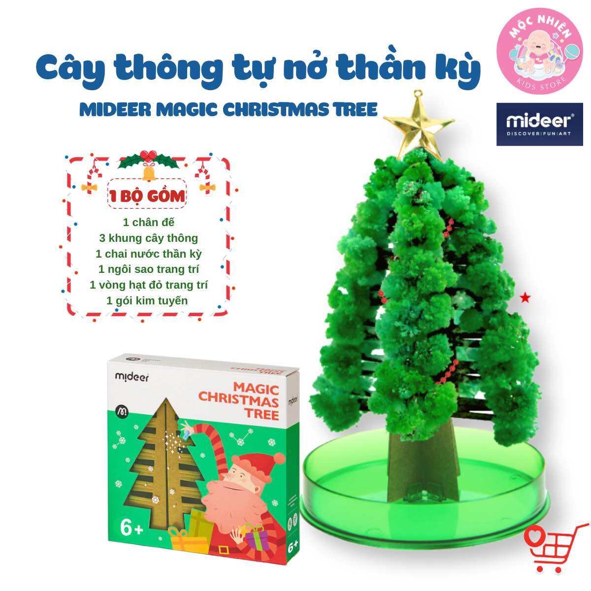 Cây Thông Noel Thần Kỳ Để Bàn Tự Nở Hoa Tuyết - Mideer Magic Christmas Tree - Quà Giáng Sinh 2023 Cho Bé Từ 6 Tuổi