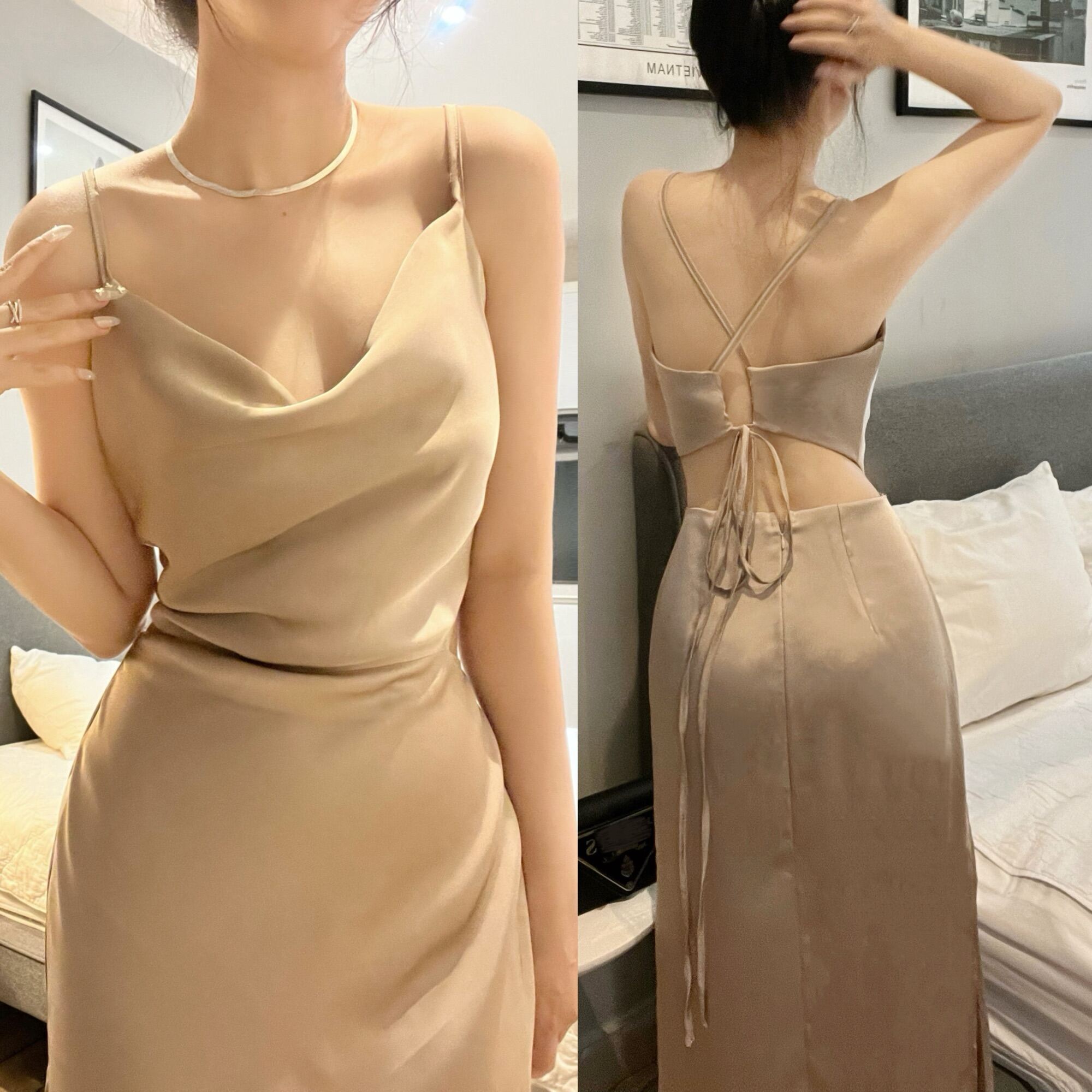 Váy Nữ 2 Dây, Đầm nữ 2 dây Dáng Suông Họa Tiết CỘT NƠ VAI , Hàng Cao Cấp TT  10 - Váy Fashion
