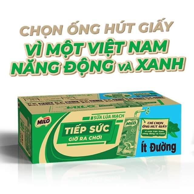 Thùng sữa Milo ít đường