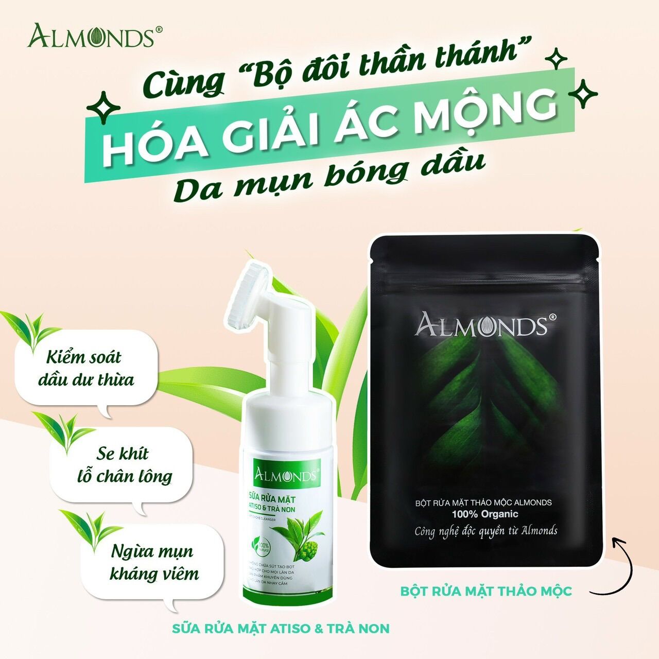 SỮA RỬA MẶT ATISO & TRÀ NON ALMONDS