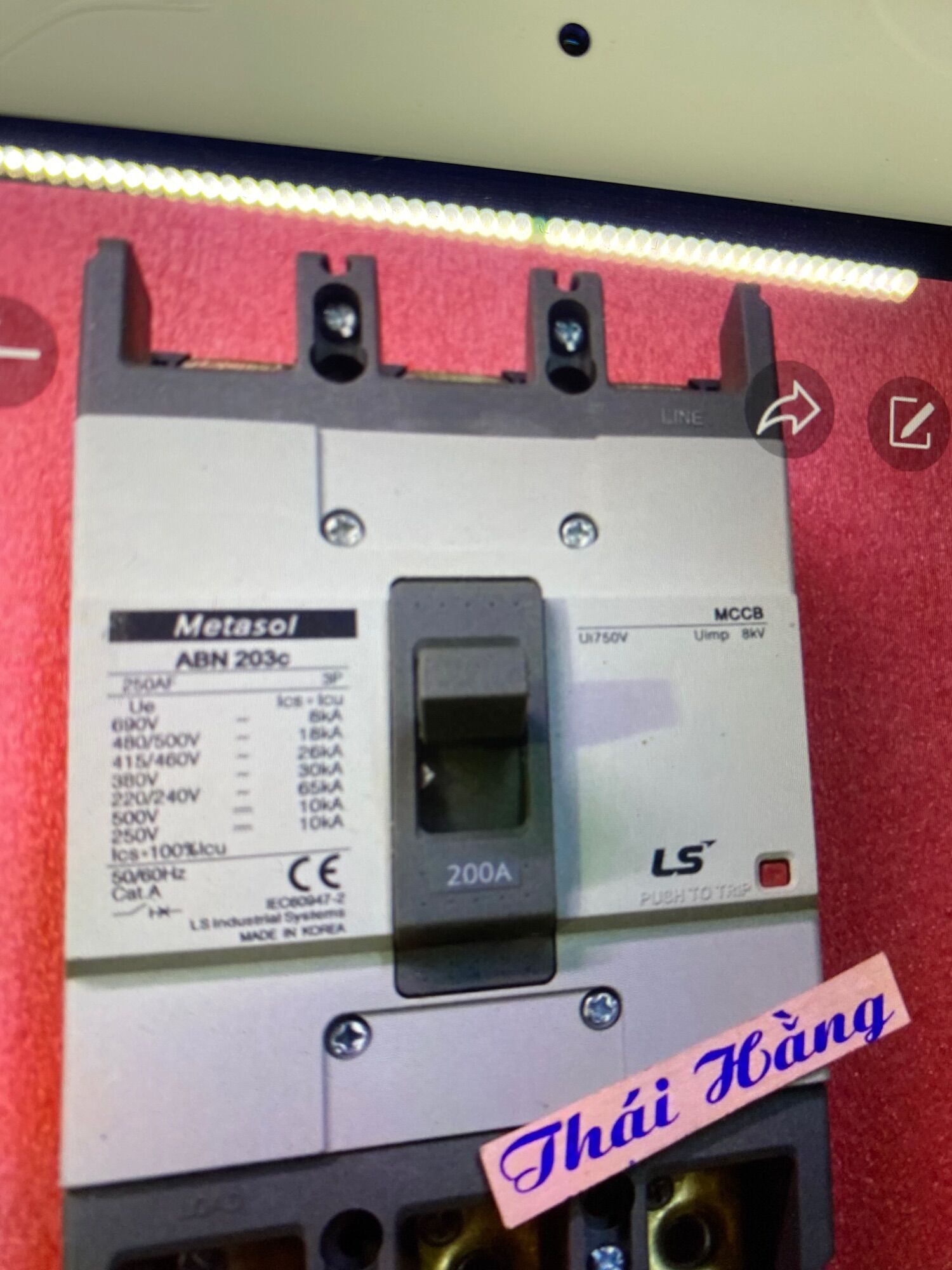 Attomat Metasol ABN -203 C-3 pha (200 A)