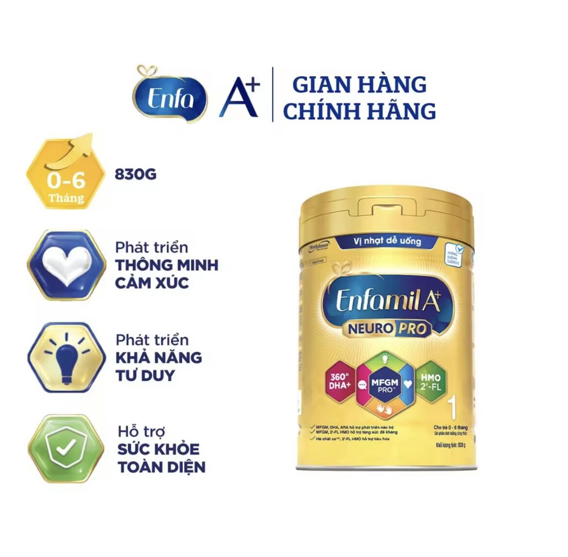 Sữa bột enfamil a+ neuropro 1 vị thanh mát 830g