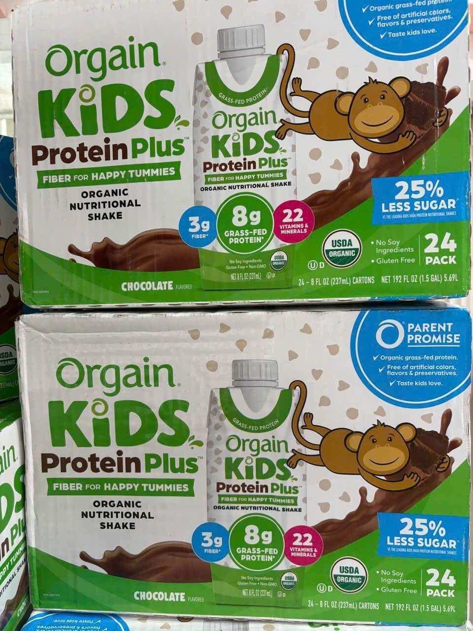 24 hộp sữa tươi Orgain Kids Protein Organic Vanilla / Chocolate 237ml Mỹ.