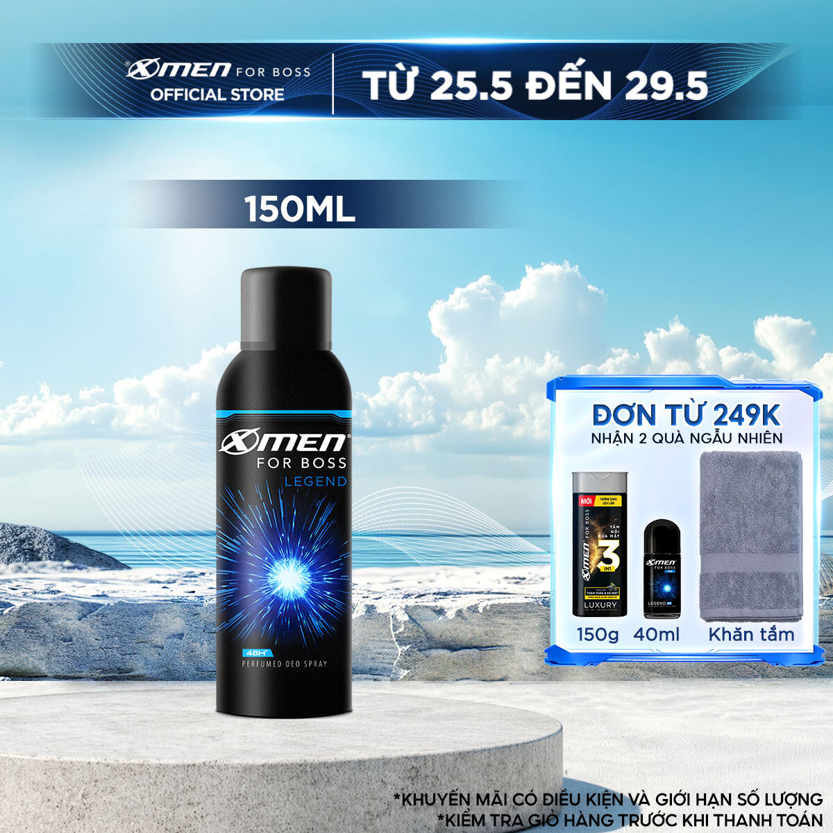 Xịt khử mùi Xmen For Boss Legend - 150ml