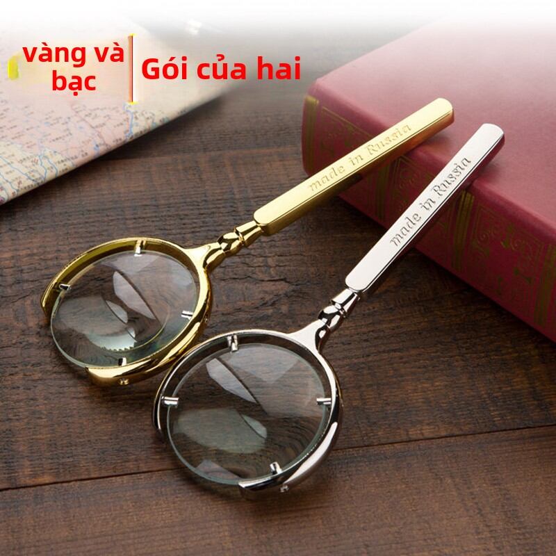 Thiết Bị Phóng Đại Cầm Tay Bằng Thép Không Gỉ Toàn Kim Loại Độ Nét Cao 20 Lần Cho Người Lớn Tuổi Đọc Sách