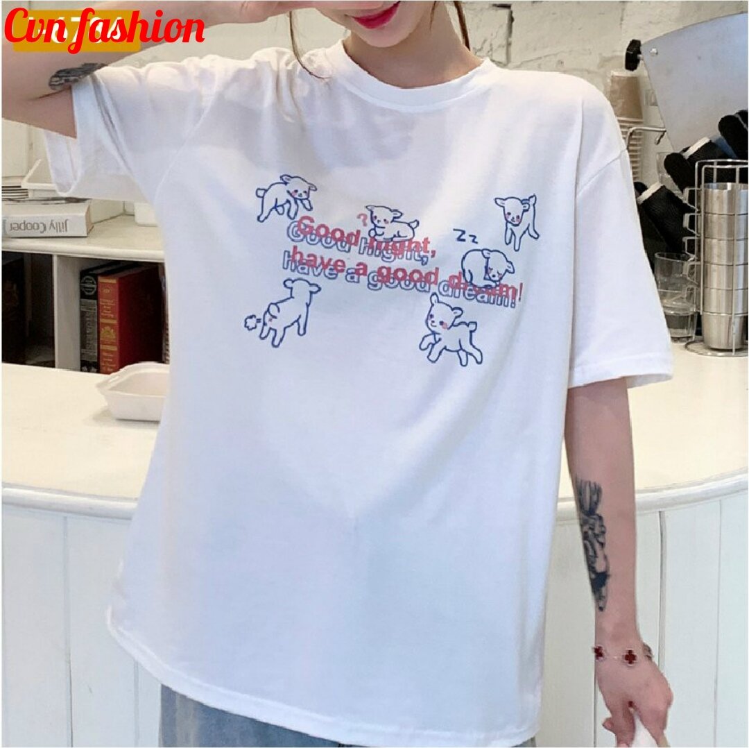 Áo thun unisex in hình cừu, áo thun cặp đôi cho cả nam và nữ