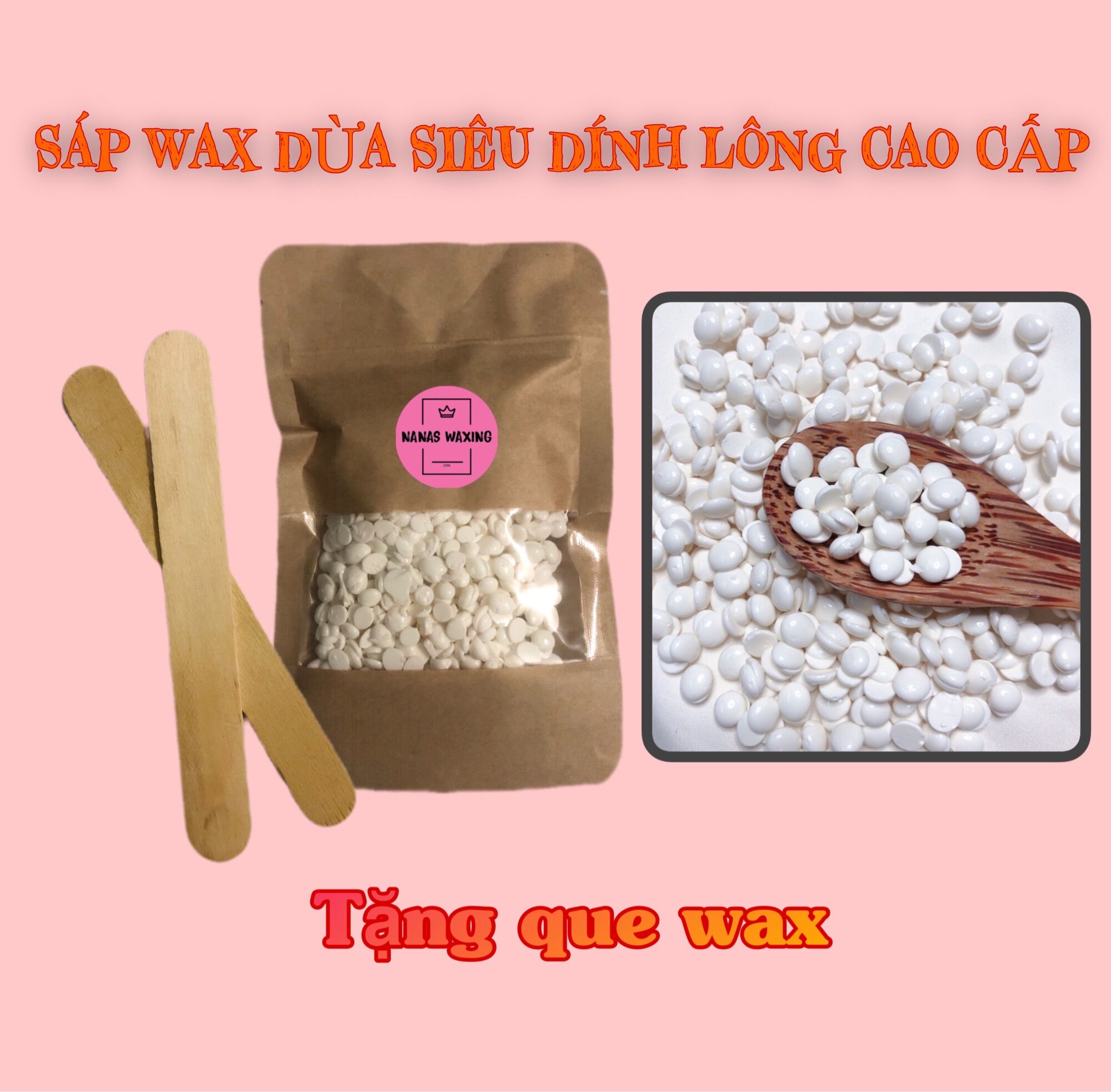 Combo Sáp wax lông dừa 100g, Chén silicon + Mỡ Trăn