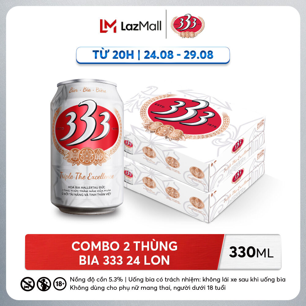 Combo 2 thùng bia 333 330ml x 24 lon