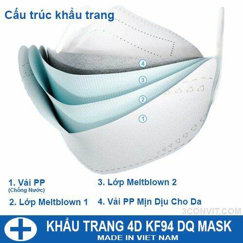 Túi 10 chiếc khẩu Trang 4 Lớp 4D KF94 Mask