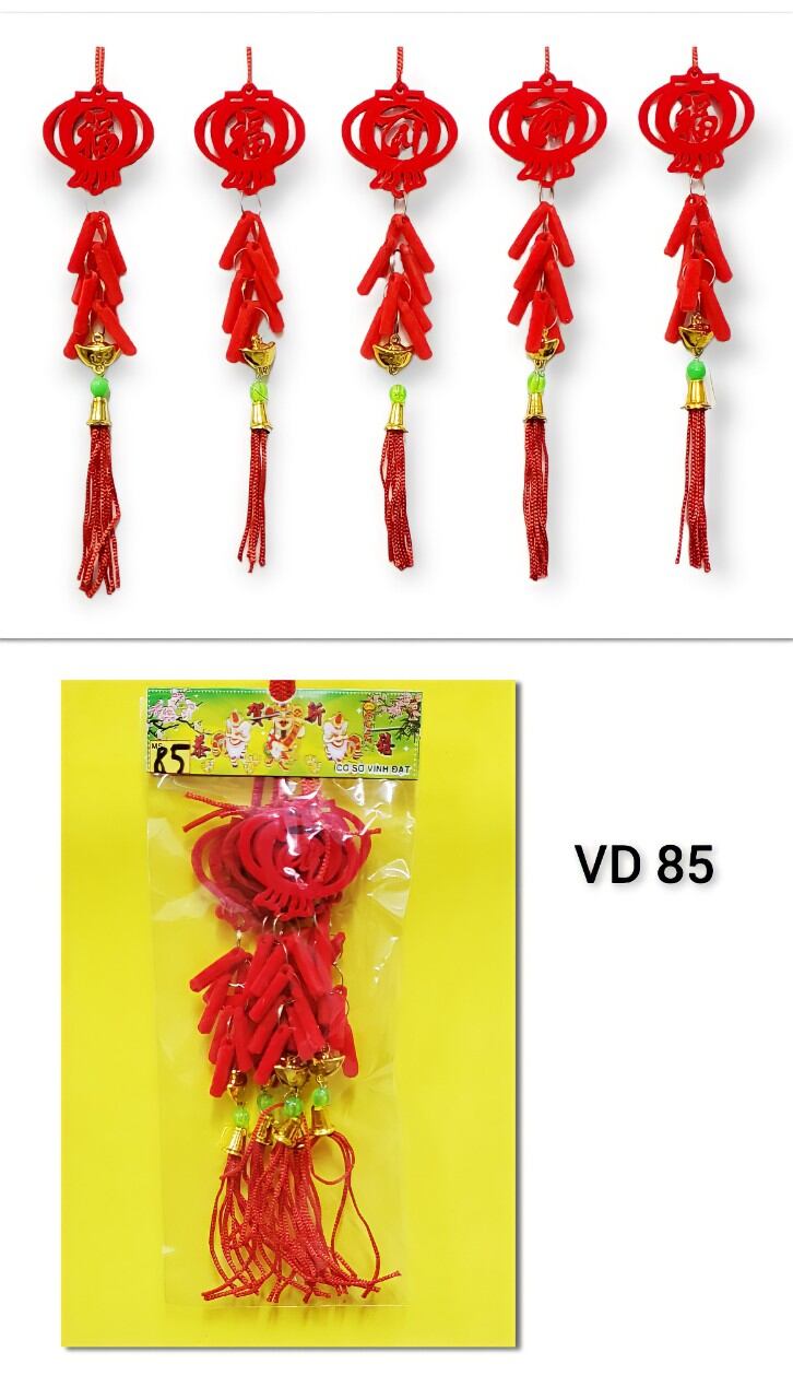 day treo tết liễn nhung bịch 5 dây VD, khánh tết,liễn tết