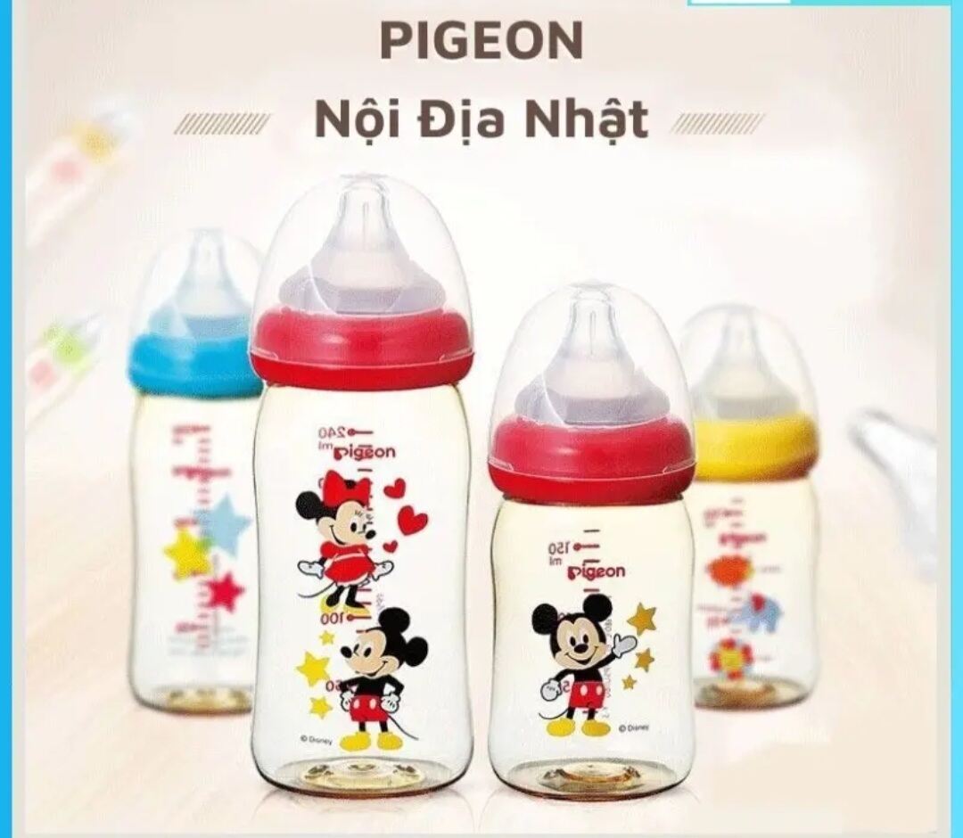 Bình sữa Pigeon nội địa Nhật 160ml (đủ màu)
