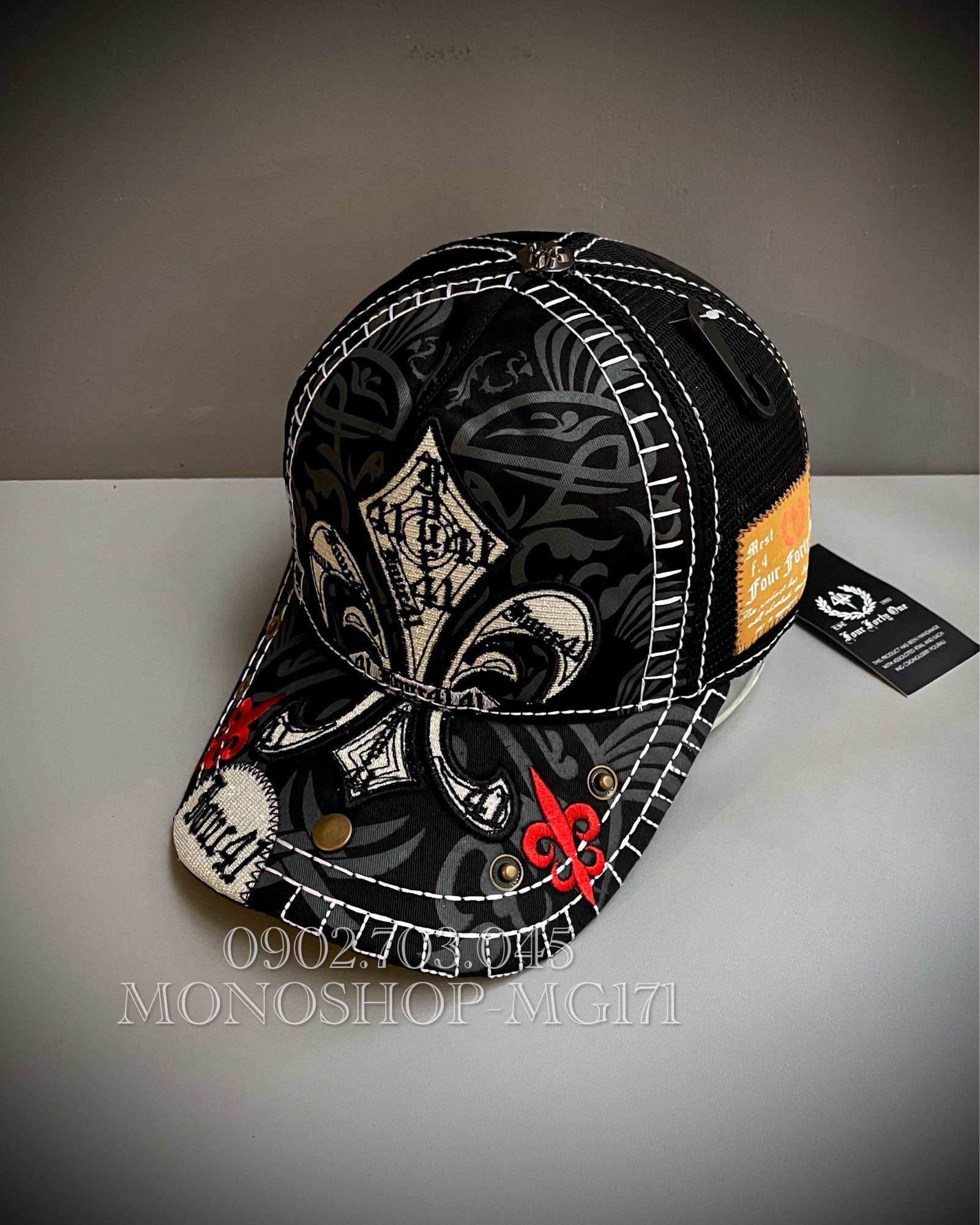 Mũ lưỡi trai nón true religion ông địa four41 cao cấp unisex freesize phối màu đen mg171