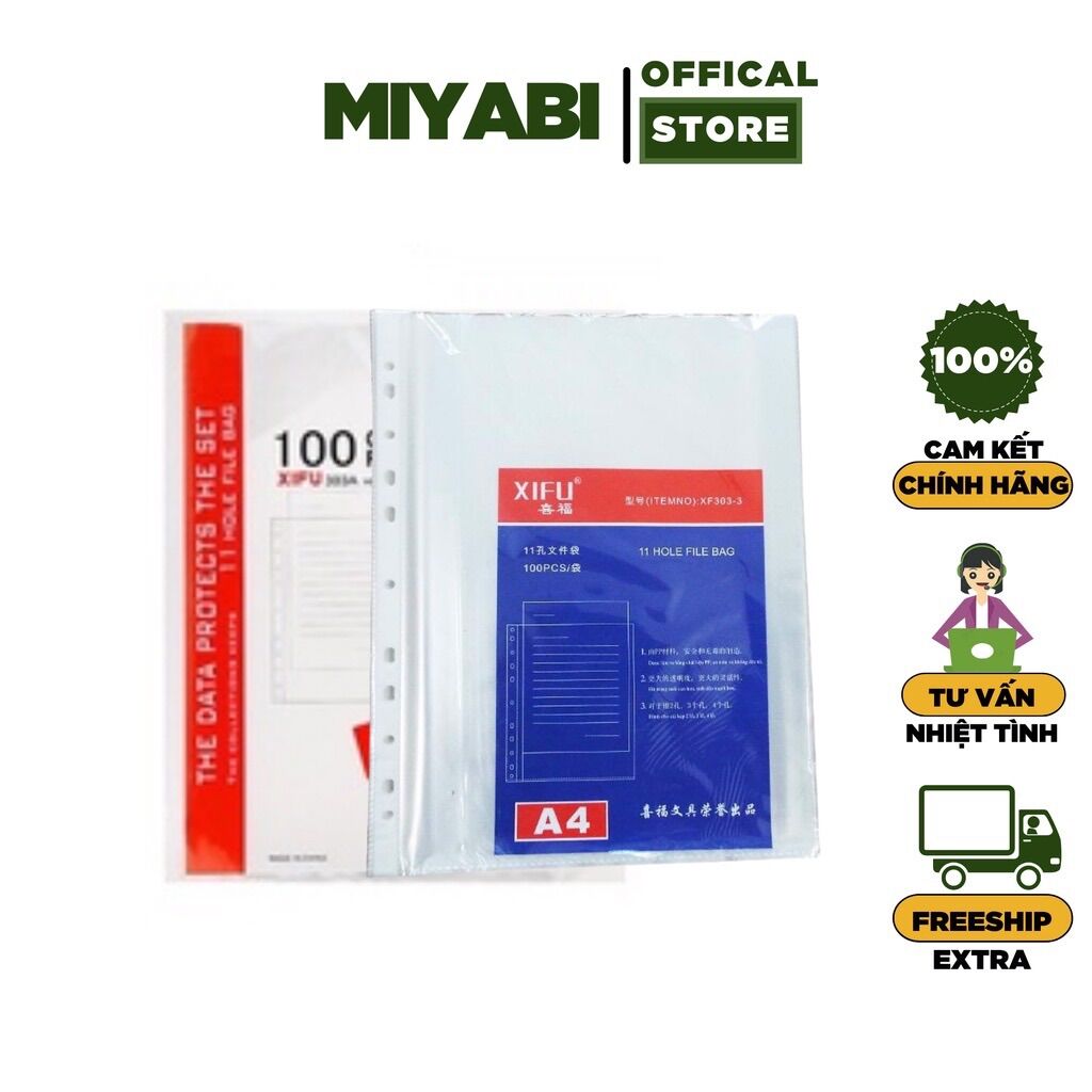 Túi đựng tài liệu sơ mi lỗ xifu 5c khổ a4 mỏng , trung, dày-1 thếp - 100 tờ