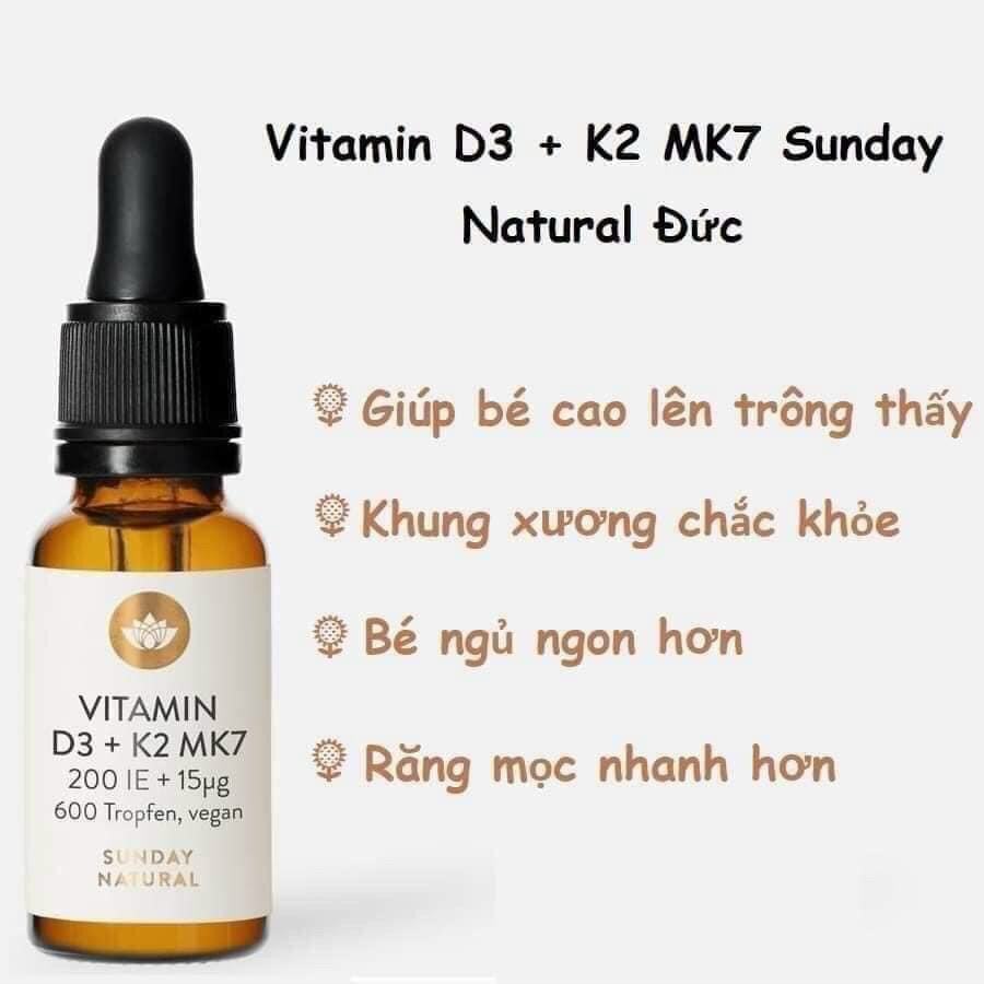 Vitamin D3 + K2 + MK7 chính hãng Đức