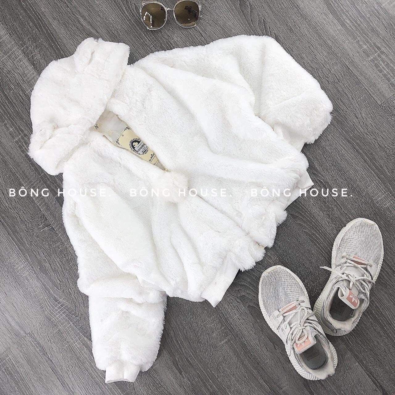 Áo khoác lông cừu có nón