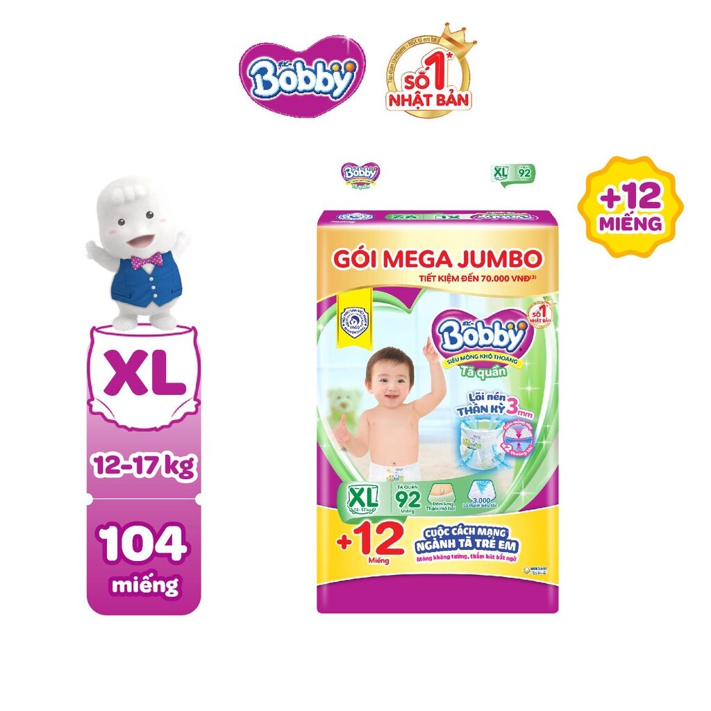 Tã quần Bobby size M 120 miếng