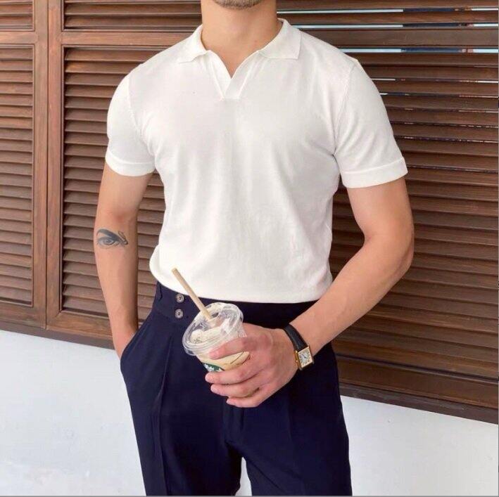 Áo thun PoLo cổ V -Amey AP05 - SLIMFIT Co giãn 4 chiều