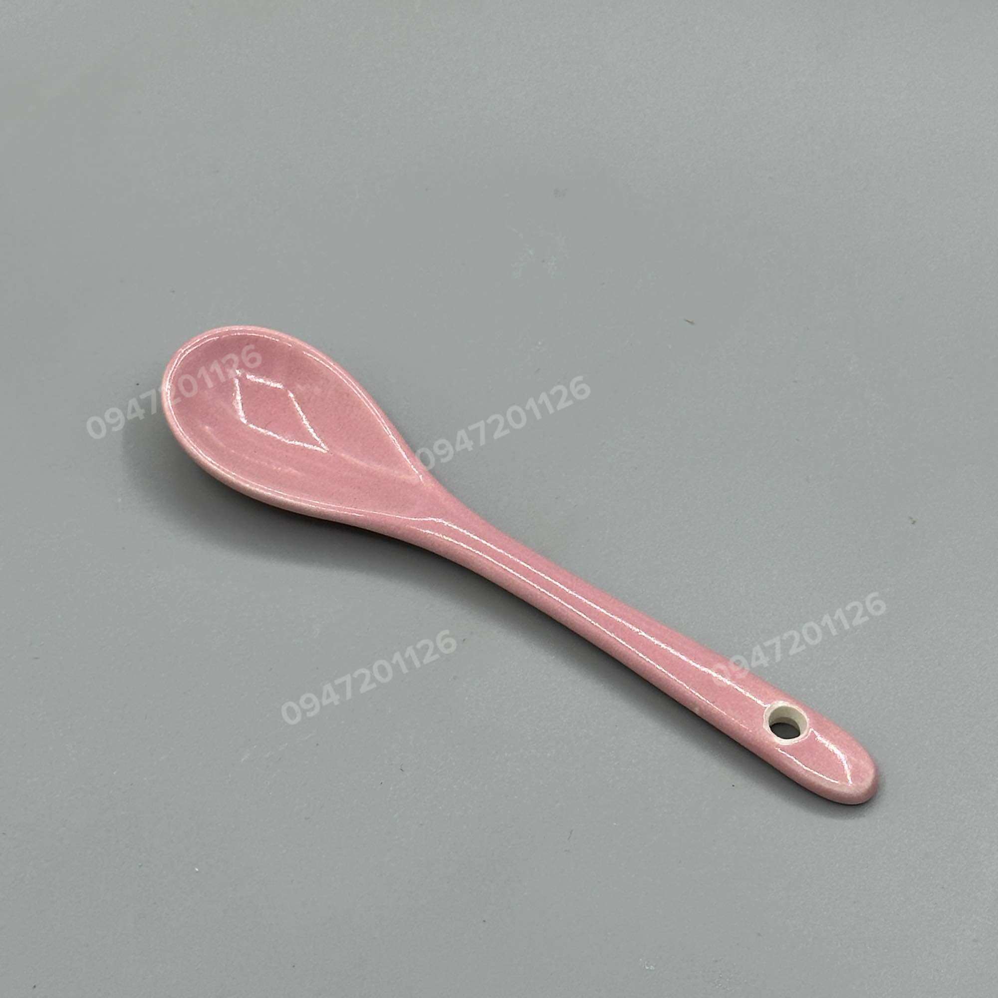 Thìa cafe gốm Bát Tràng - Thìa pha khuấy cafe dài 12cm