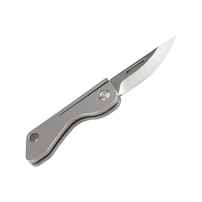 Mini Titanium Keychain with Folding Blade, Sports and Outdoor Equipment, Folding Tools, Folding Knives, for Picnics and Long-Distance Hiking.