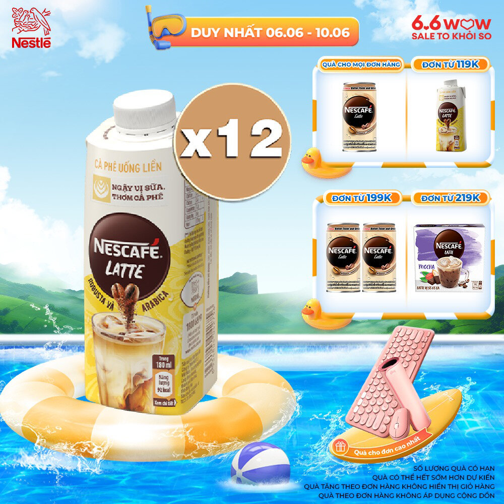 Lốc 12 hộp cà phê uống liền nescafé® latte