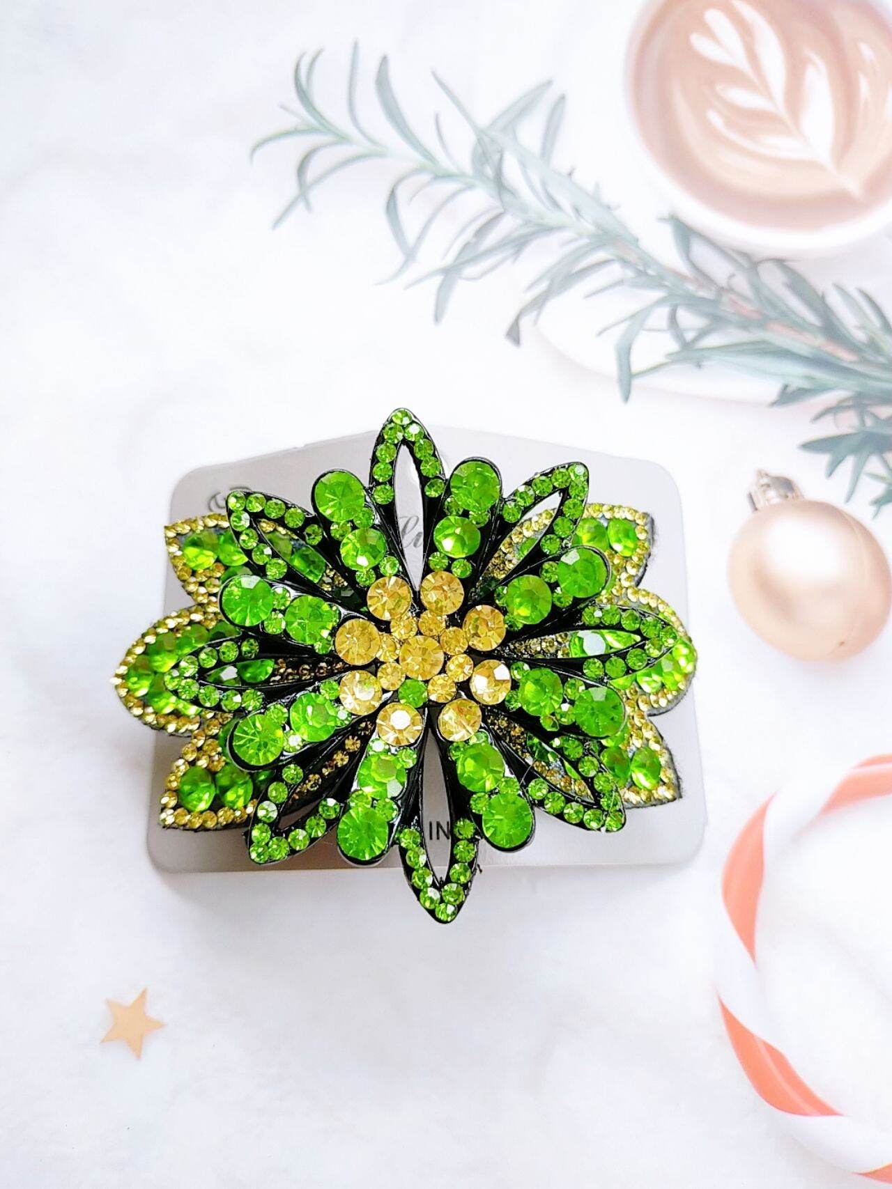 Kẹp tóc phía sau đính đá lấp lánh - kẹp 10cm
