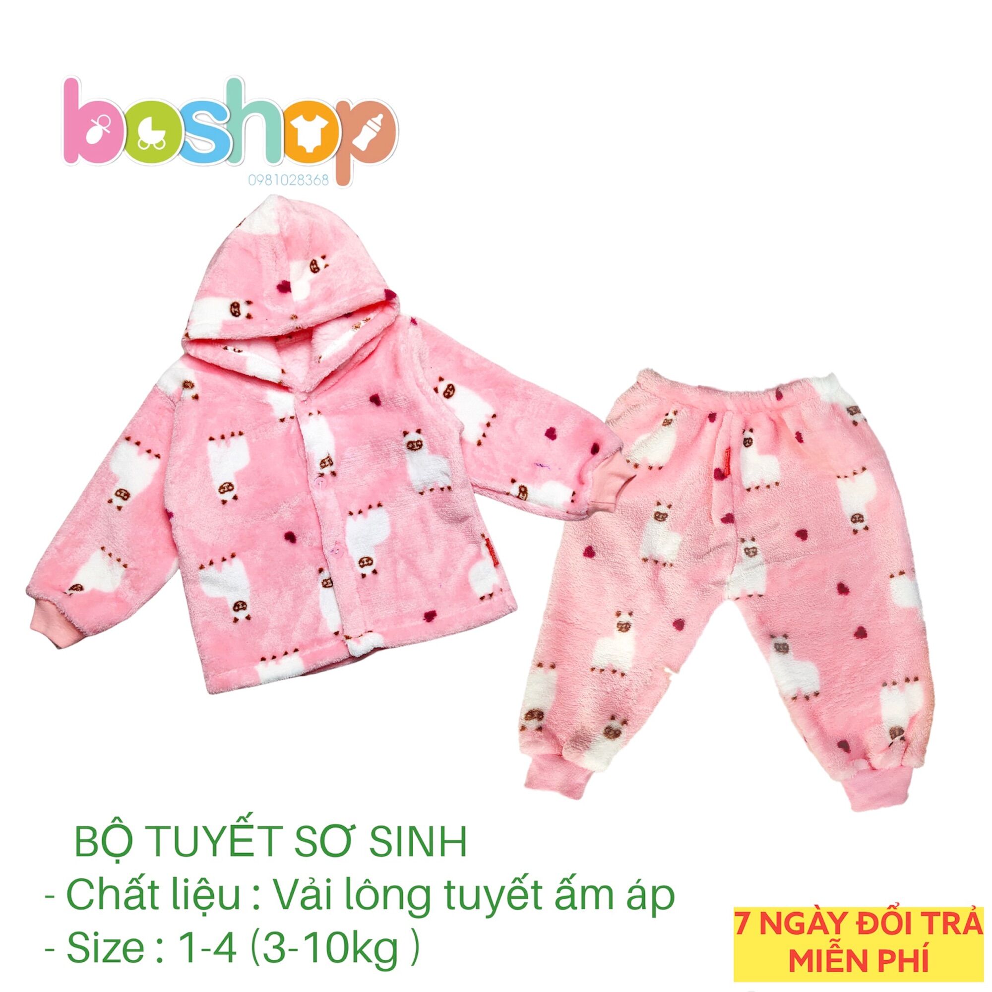 Bộ tuyết mũ cho bé sơ sinh 3-10kg