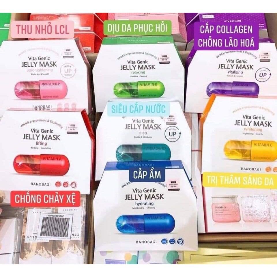 Combo 1 hộp 10 miếng Mặt nạ banobagi vita genic jelly đủ màu