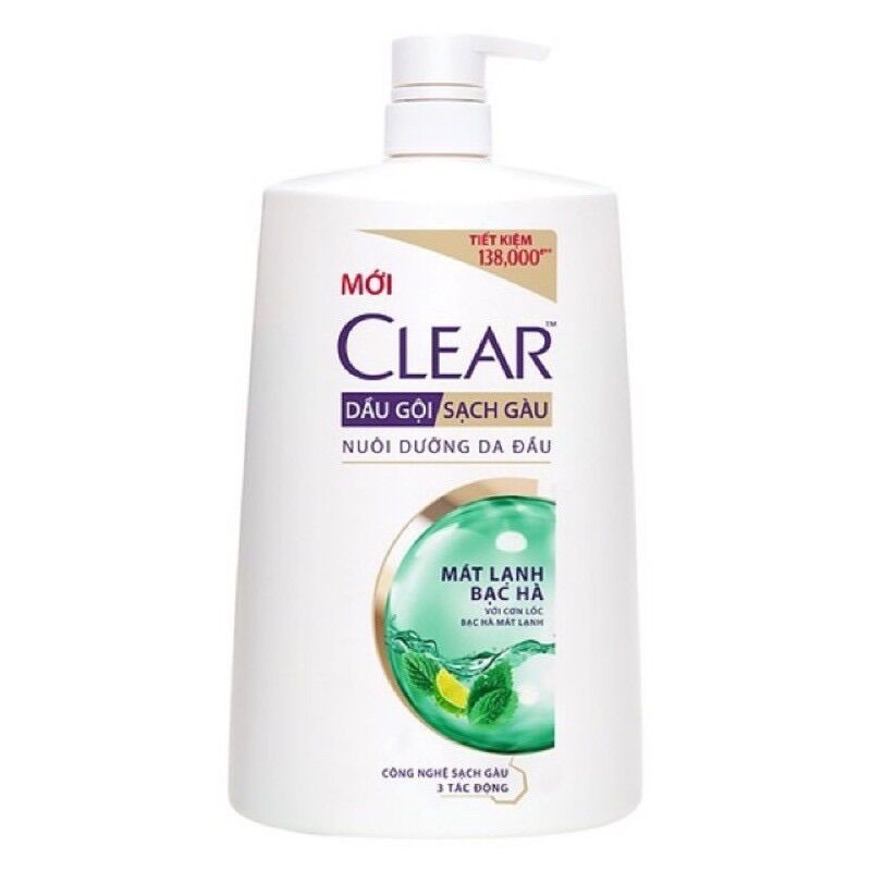 Dầu gội clear bạc hà mát lạnh 1,4kg