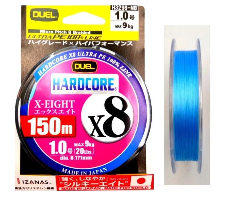 Dây PE Milk Blue duel Hardcore 150m x8