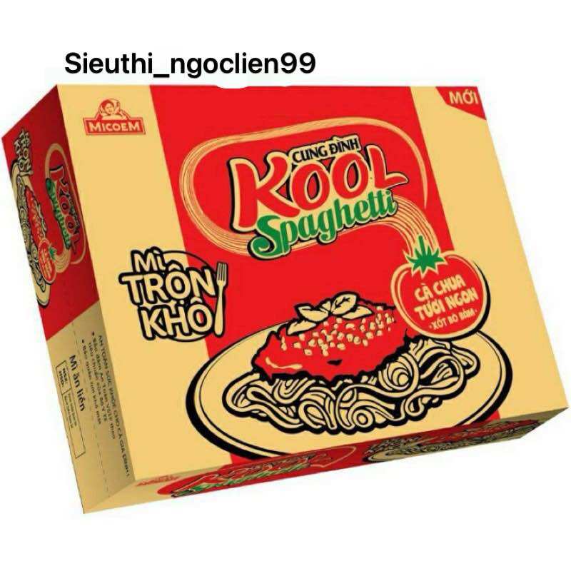 Thùng mì trộn cung đình kool spaghetti 30 gói x 105g