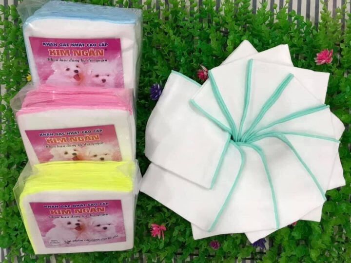 [HCM]Khăn sữa-Combo 5 khăn gạc nhật Kim Ngân 5 lớp loại dày(con chó trắng))