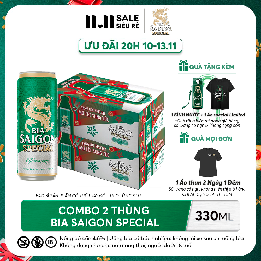 Combo 2 Thùng 24 lon Bia Saigon Special 330ml