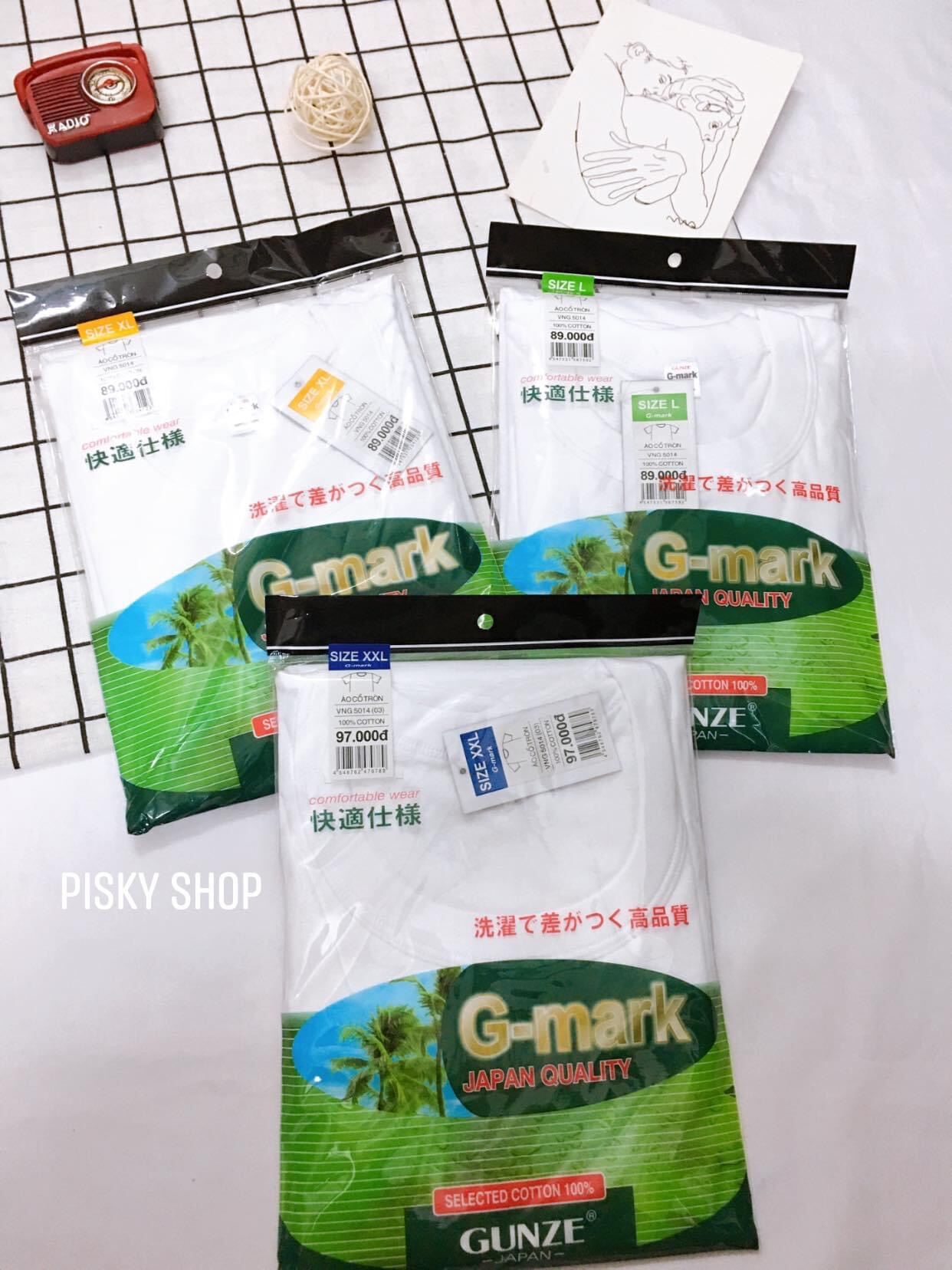 ÁO LÓT NAM CỔ TRÒN TAY NGẮN GUNZE HÀNG CHÍNH HÃNG