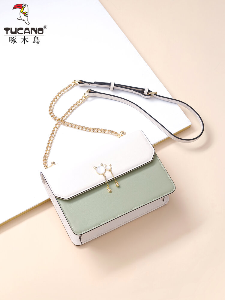 Túi Đeo Chéo Da Thật TUCANO Túi Vuông Nhỏ Thời Trang Xuân Hè Túi Xách Nữ Túi Xách Điện Thoại Di Động Túi Đeo Chéo Dây Xích