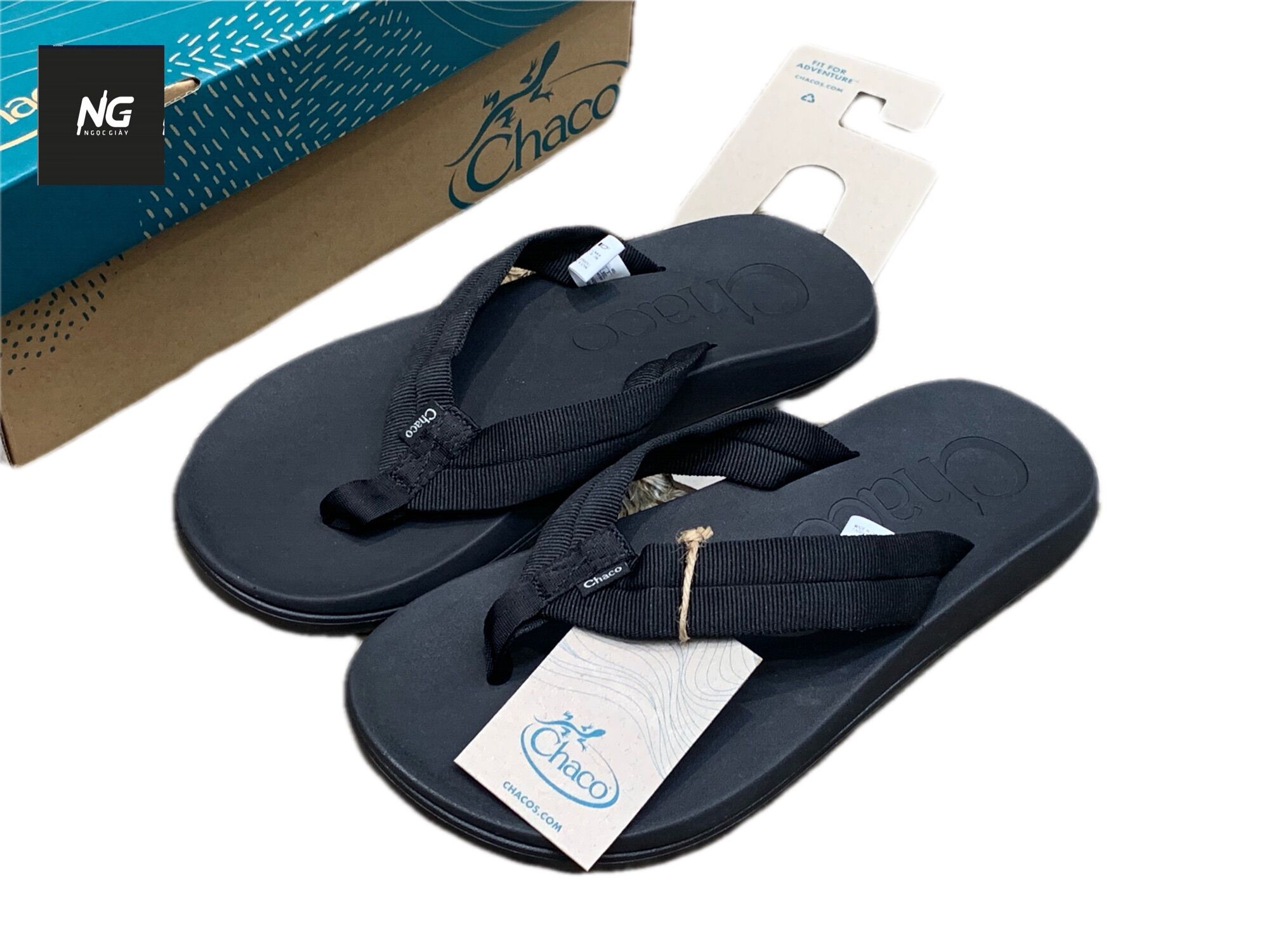Dép tông chaco flip tube black jch107921