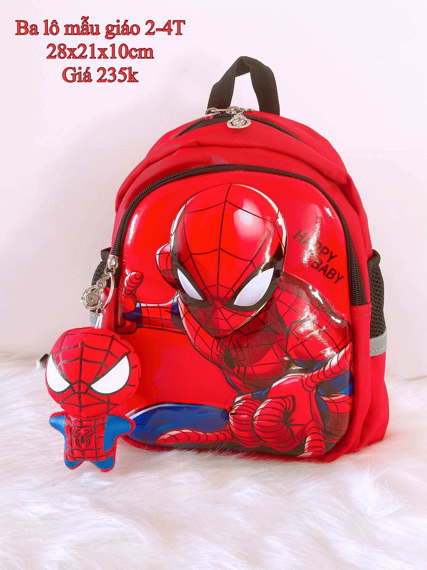 Ba lô mẫu giáo siêu nhân nhện đỏ 28cm