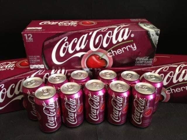 Nước ngọt Coca Cola Cherry của Mỹ - Thùng 12 lon 355ml