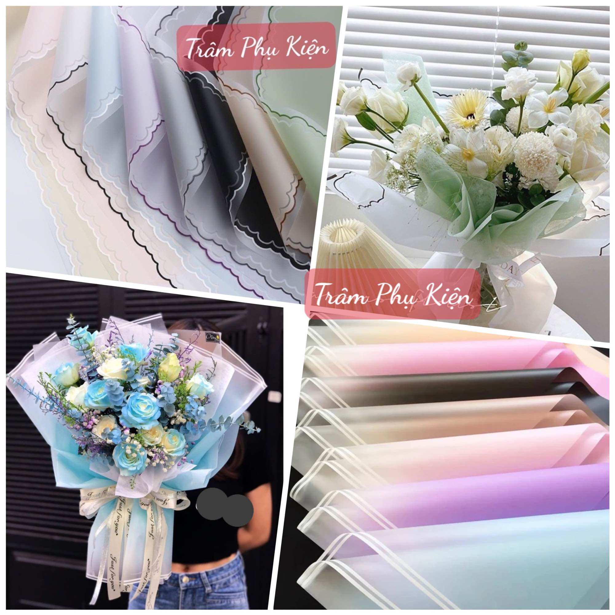 Giấy bóng mờ viền ren gói hoa