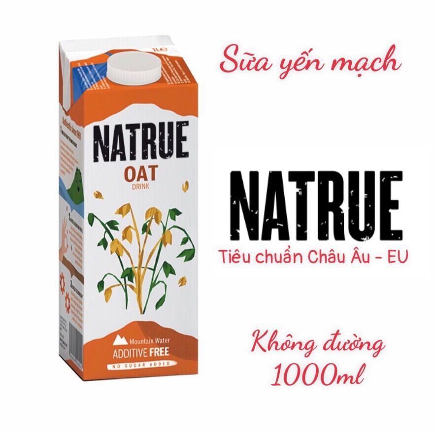 [HCM]Sữa hạt NATRUE vị Yến mạch không đường - Tiêu chuẩn Châu Âu 1000ml