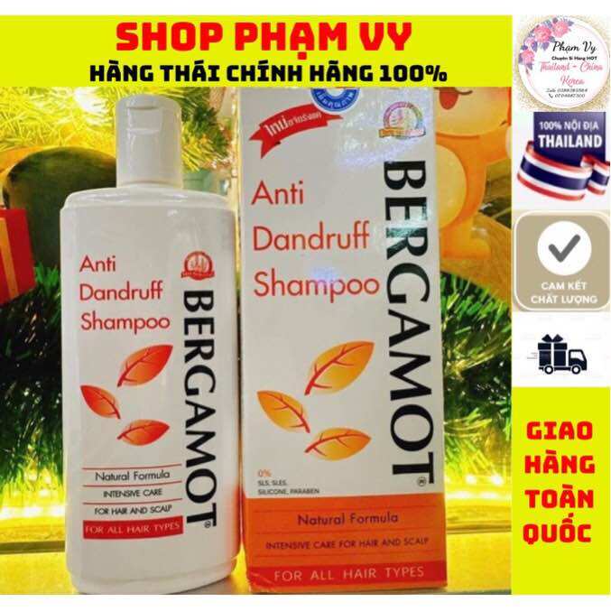 Dầu gội thảo dược giảm gàu bergamot thái - các