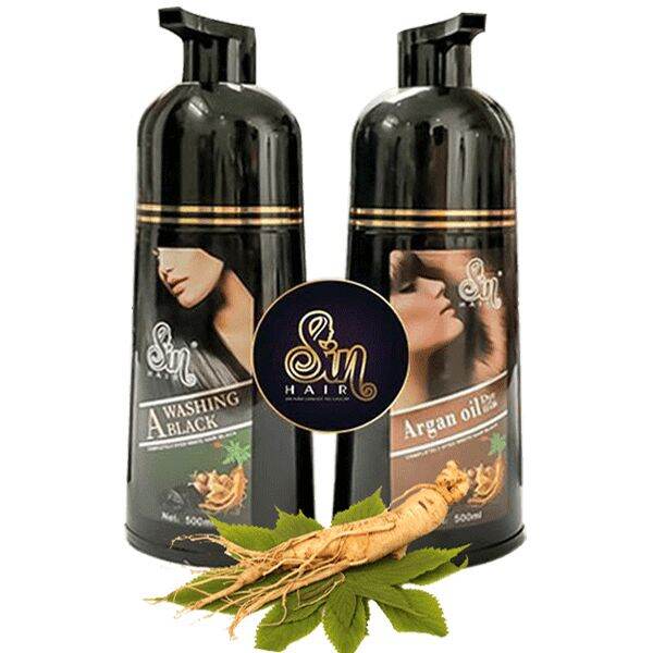 [HCM]dầu gội SIN HAIR nhật bản 500ml (màu nâu)