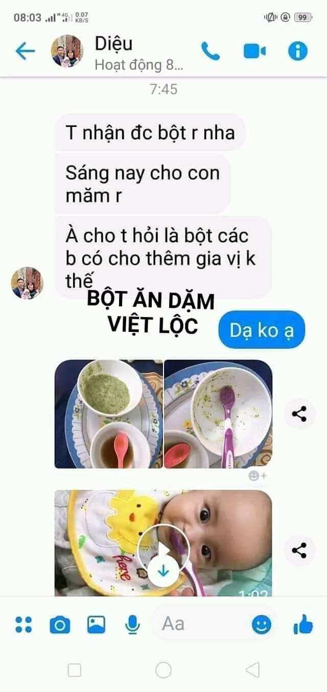 Bột ăn dặm cho bé (loại dành cho bé từ 4-10 tháng )