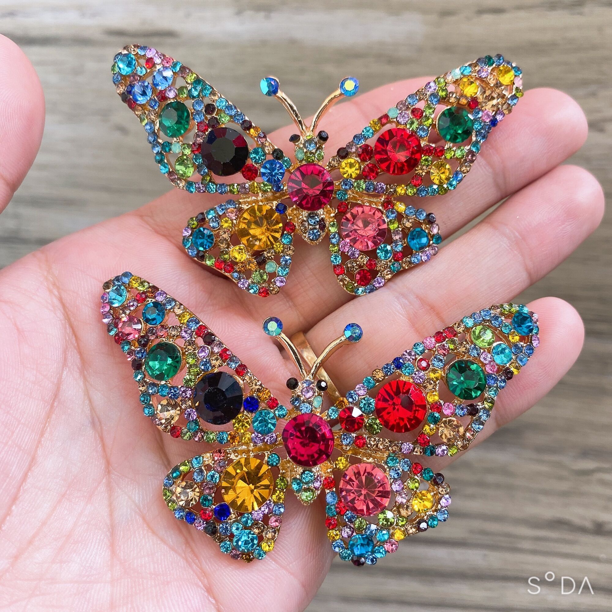 Bộ 2 Charm Bướm Ngũ Sắc gắn dép lào