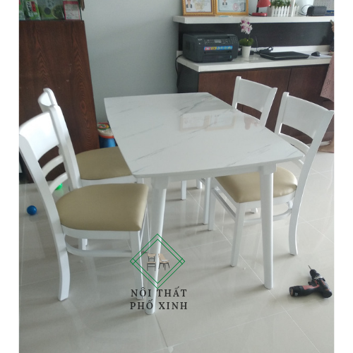 Bàn ăn 4 ghế đá ceramic miễn phí ship 25km
